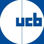 Lääkeyhtiö UCB:n logo.