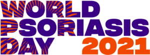 Maailman psoriasispäivän logo 2021.