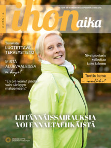 Ihon aika -lehden kansikuva, jossa on fysioterapeutti Seija Mustonen.