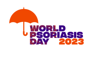 Maailman psoriasispäivän kansainvälinen logo.