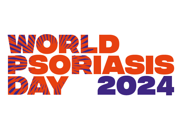 Maailman psoriasispäivän kansainvälinen logo 2024.